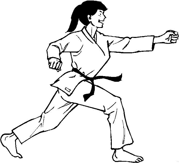 Plansa de colorat cu Karate 8 9